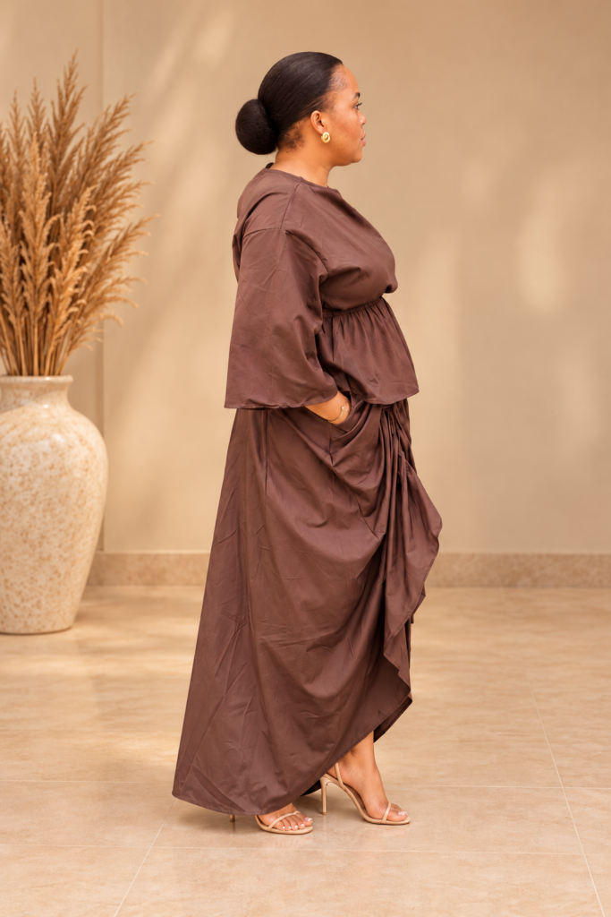 Drapped 2 piece Cocoa Muse